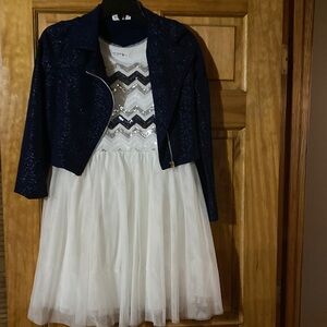 Knitworks Navy and White Casual Dress for Kids